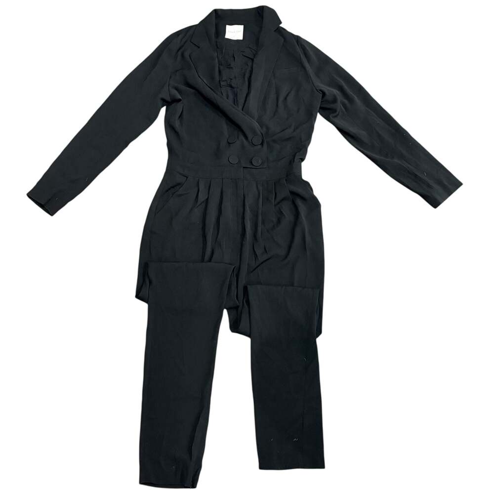 Line & Dot Black Double Breasted Long Sleeve Blazer Jumpsuit